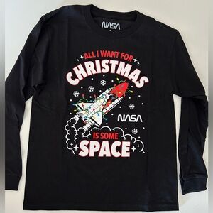 Space Ship Christmas Long-sleeve All I Want For Christmas is Some Space adult SM